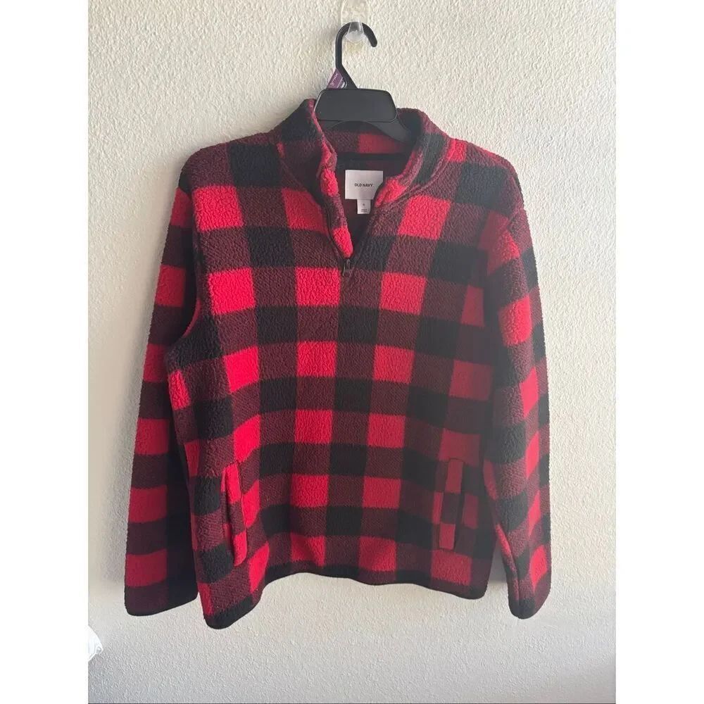 ❤️Old Navy Women’s Plaid Sherpa Pullover XL